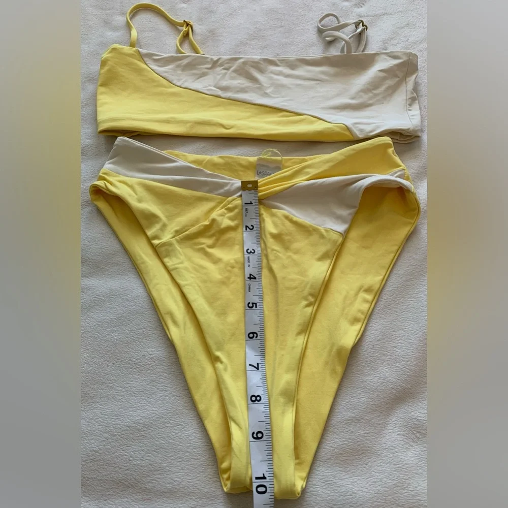 NWOT L*Space Ari Top Nancy Lee Bottom Bitsy Medium/Large Yellow White Colorblock